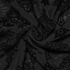 PUNK RAVE Women's Plus Size Gothic Star Cross Flocking Mesh T-shirt