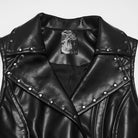 PUNK RAVE Women's Punk Asymmetric Studded Lapel Buckle Strap Vest