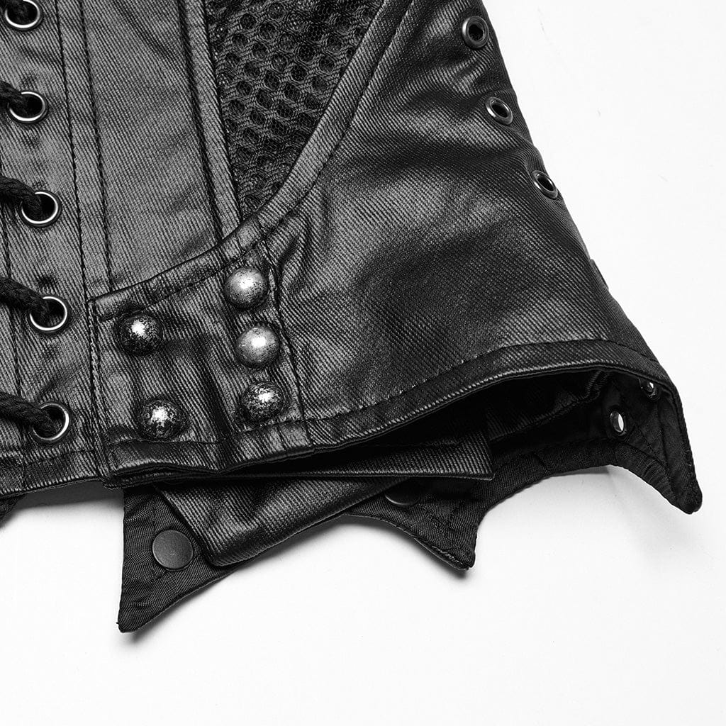 PUNK RAVE Women's Punk Batlike Splice Underbust Corset