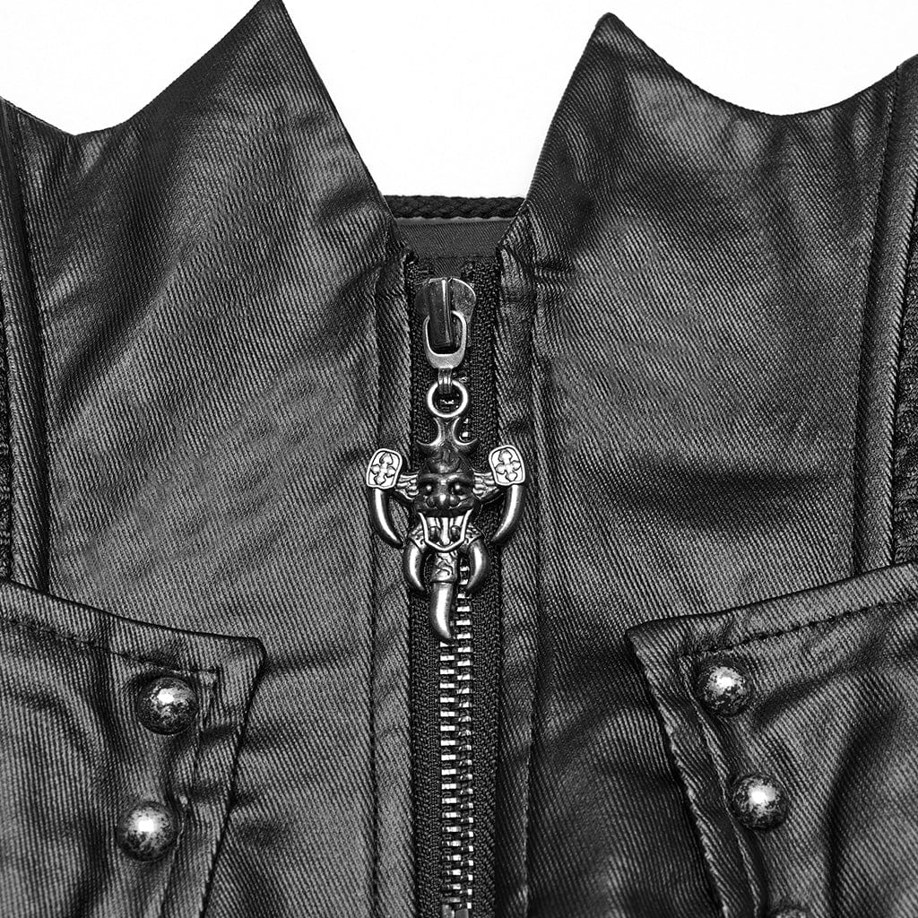 PUNK RAVE Women's Punk Batlike Splice Underbust Corset