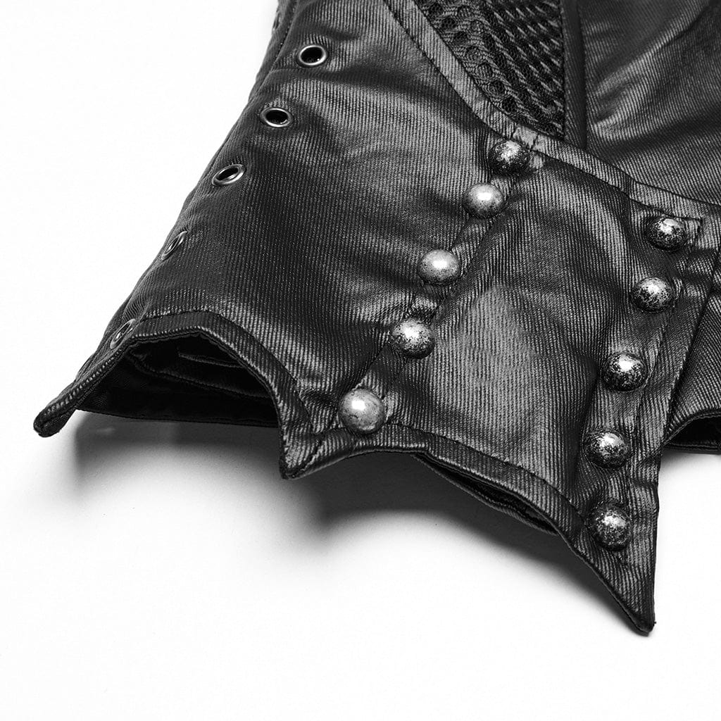 PUNK RAVE Women's Punk Batlike Splice Underbust Corset