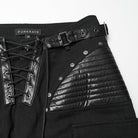 PUNK RAVE Women's Punk Big Pocket Buckle Strap Lace-up Pants