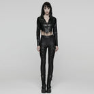 PUNK RAVE Women's Punk Braided Strap Buckle Leggings