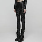 PUNK RAVE Women's Punk Braided Strap Buckle Leggings