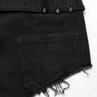 PUNK RAVE Women's Punk Buckle Eyelets Denim Shorts