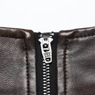 PUNK RAVE Women's Punk Buckle Faux Leather A-line Short Skirt Coffee