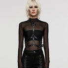 PUNK RAVE Women's Punk Buckle Halterneck Body Harness