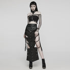 PUNK RAVE Women's Punk Buckle Ring Faux Leather Body Harness