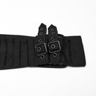 PUNK RAVE Women's Punk Buckle Ripped Coat with Hood