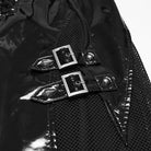 PUNK RAVE Women's Punk Buckle Strap Cutout Mesh Splice Dress