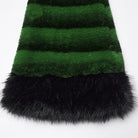 PUNK RAVE Women's Punk Buckle Strap Faux Fur Leg Warmers Green