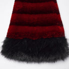 PUNK RAVE Women's Punk Buckle Strap Faux Fur Leg Warmers Red