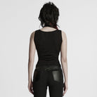 PUNK RAVE Women's Punk Buckle Strap Tank Top