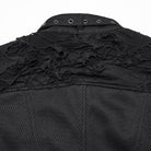 PUNK RAVE Women's Punk Buckle-up Collar Ripped Short Vest