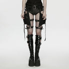 PUNK RAVE Women's Punk Buckle-up Rivet Leg Harness Bag