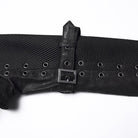 PUNK RAVE Women's Punk Buckle-up Strap  Eyelet Ultra-Short Jacket with Detachable Chain