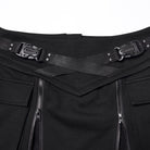 PUNK RAVE Women's Punk Buckle-up Zip Big Pockets Techwear Skirt