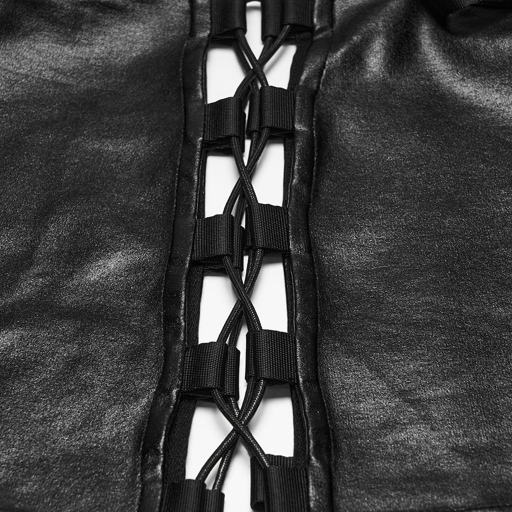 PUNK RAVE Women's Punk Cutout Buckle Strap Halter Lingerie
