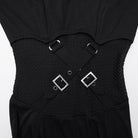 PUNK RAVE Women's Punk Cutout Buckle Strap Hooded Dress