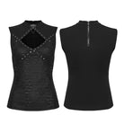 PUNK RAVE Women's Punk Cutout Rivets Tank Top