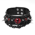 PUNK RAVE Women's Punk Demon's Eye Rivets Chain Choker