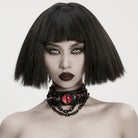 PUNK RAVE Women's Punk Demon's Eye Rivets Chain Choker