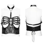 PUNK RAVE Women's Punk Detachable Halterneck Faux Leather Lingerie