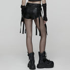 PUNK RAVE Women's Punk Detachable Hem Strappy Shorts