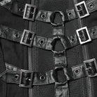 PUNK RAVE Women's Punk Detachable Mesh Lace-up Buckle Strap Coat