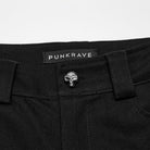 PUNK RAVE Women's Punk Eyelet Lace-up Pin Buckle Strap Skinny Pants
