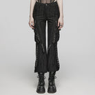 PUNK RAVE Women's Punk Eyelet Pocket Loose Pants