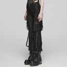 PUNK RAVE Women's Punk Eyelet Pocket Loose Pants