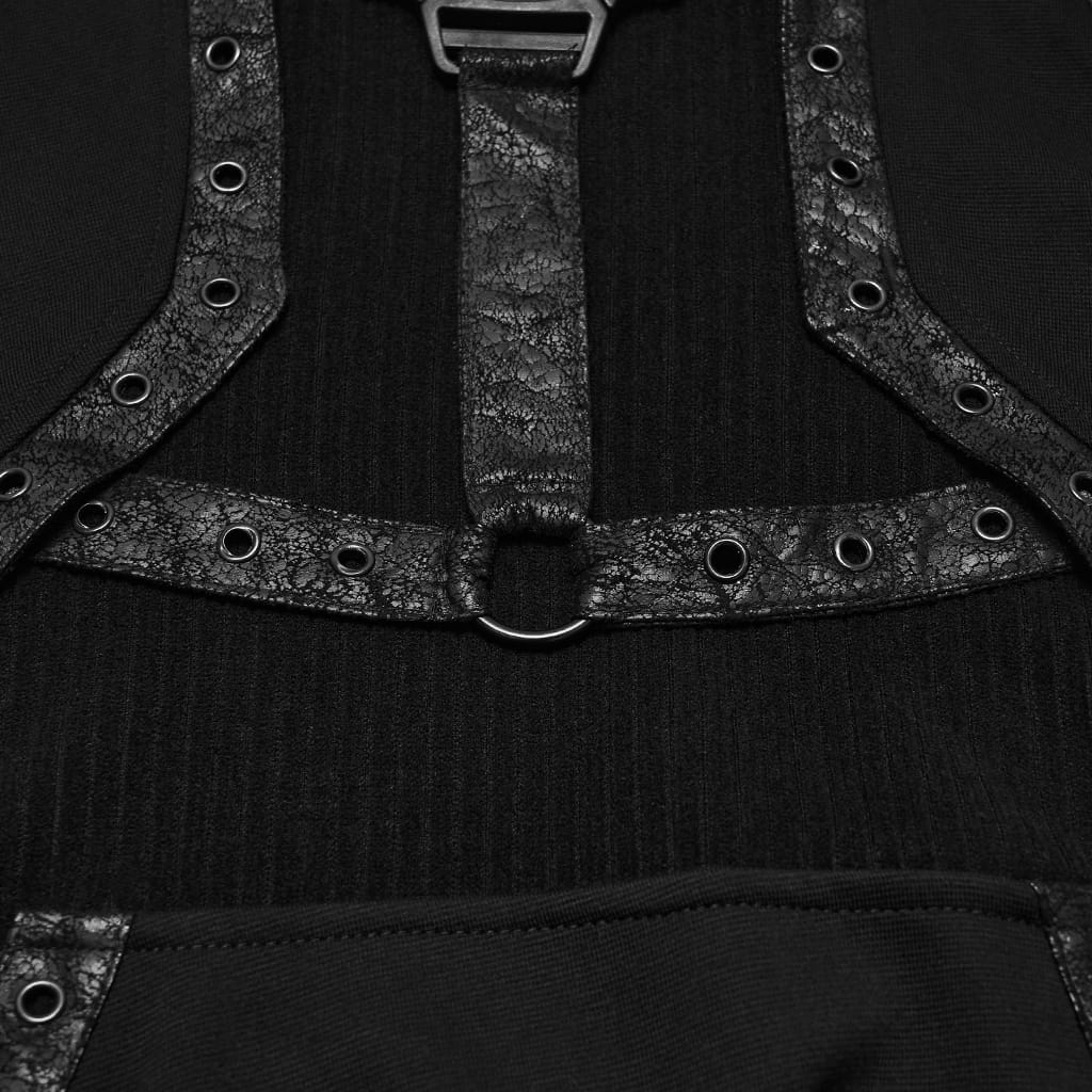 PUNK RAVE Women's Punk Eyelet Stand Collar Sweatshirt