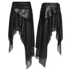 PUNK RAVE Women's Punk Eyelet Strap Irregular Wasteland Skirt