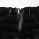 PUNK RAVE Women's Punk Faux Fur Skirt with Belt Black