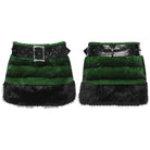 PUNK RAVE Women's Punk Faux Fur Skirt with Belt Green
