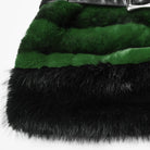 PUNK RAVE Women's Punk Faux Fur Skirt with Belt Green