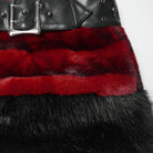 PUNK RAVE Women's Punk Faux Fur Skirt with Belt Red