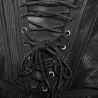 PUNK RAVE Women's Punk Faux Leather Halterneck Front Zipper Overbust Corsets