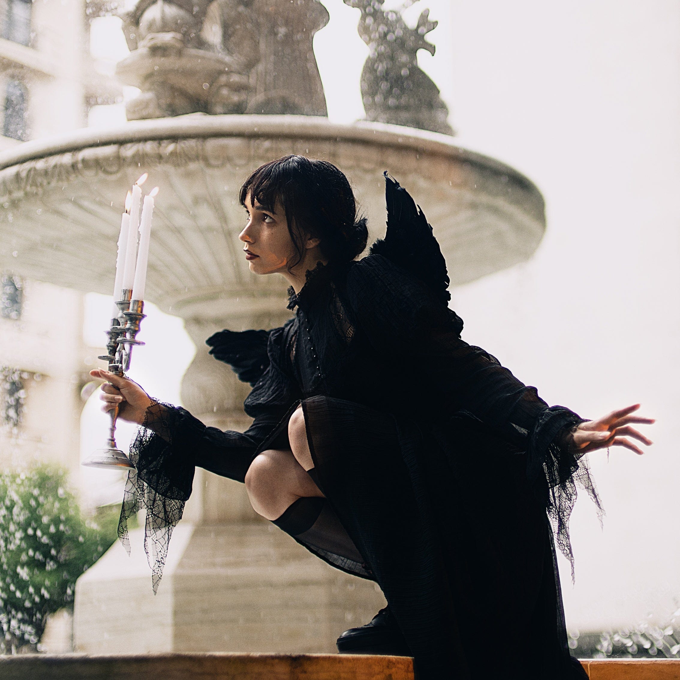 PUNK RAVE Women's Punk Feather Wing Harness