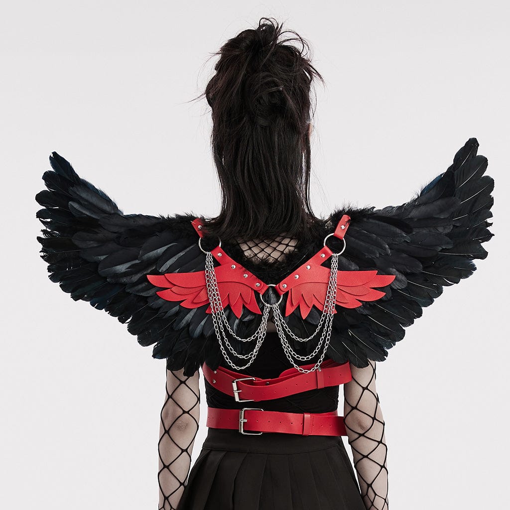 PUNK RAVE Women's Punk Feather Wing Harness