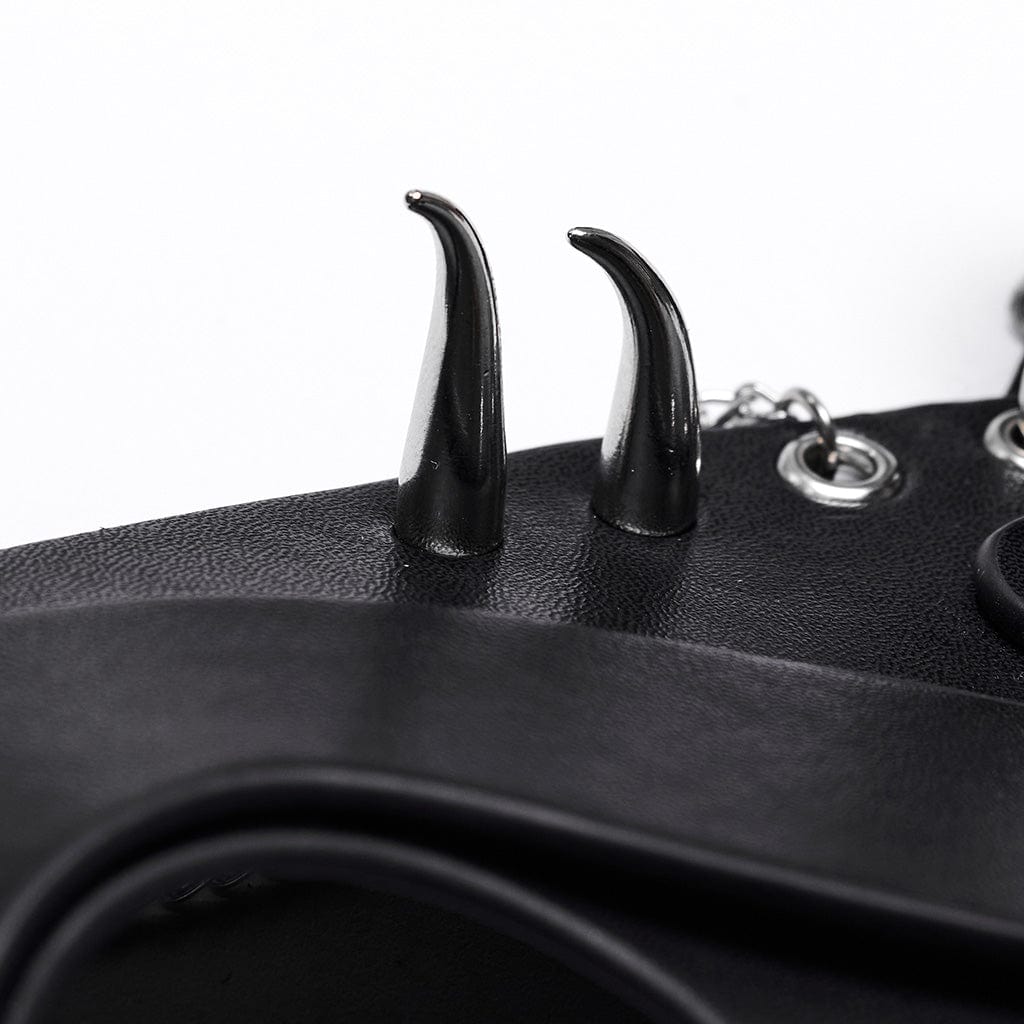 PUNK RAVE Women's Punk Fox Faux Leather Mask