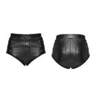 PUNK RAVE Women's Punk High-Waisted Studded Hot Shorts