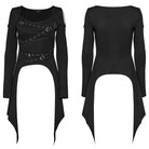 PUNK RAVE Women's Punk Irregular Cutout Strap Shirt