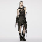 PUNK RAVE Women's Punk Irregular Hooded Sleeveless Dress