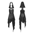 PUNK RAVE Women's Punk Irregular Hooded Sleeveless Dress