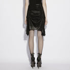 PUNK RAVE Women's Punk Irregular Lace-up Ruched Skirt