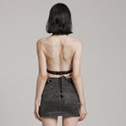 PUNK RAVE Women's Punk Irregular Ripped Halterneck Vest