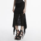 PUNK RAVE Women's Punk Irregular Ruched Mesh Fishtail Skirt