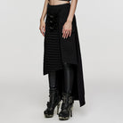 PUNK RAVE Women's Punk Irregular Ruched Split Skirt